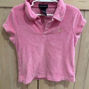 Ralph Lauren girls pink terry polo